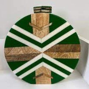Amaya Green Resin and Wood Chic Bag, Bold Clutch,